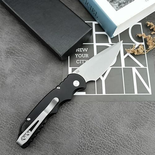 HUAAO 7.5” Assisted Opening Folding Pocket Knife with 2.8” D2 Blade and Aluminum Handles for EDC