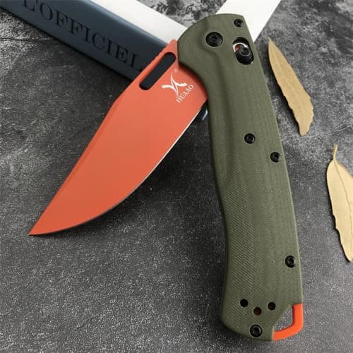 Taggedout Axis Lock Knife for Men - D2 Blade, G10 Green Handle, Manual Open, with Deep Carry Clip