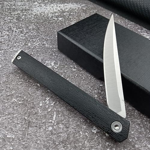 Silver Liner Lock Folding Knife, 7.76in CEO Flipper, 8Cr13MoV Steel, Nylon Glass Fiber Handle, EDC for Men