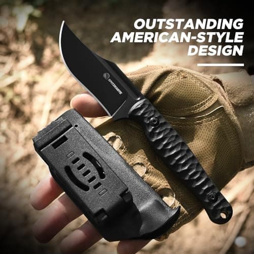 G10 Handle 8" Full Tang D2 Survival Knife with Kydex Sheath