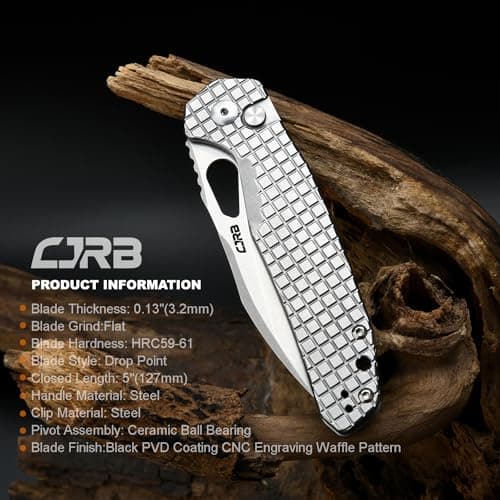 CJRB AR-RPM9 Steel Fracture Folding Knife, Button Lock, EDC, Tactical, Camping Gift (J1931)