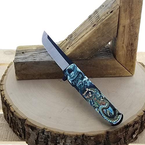 Falcon Folding Pocket Knife with Japanese Art Design Handle
