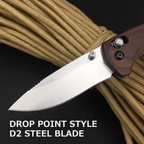 Axis Lock North Fork 15031-2 Manual Knife, 2.8" D2 Steel, Wood Handle, EDC Folding Knife