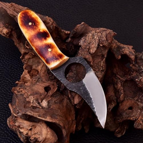 Small Damascus Hunting Knife for Men