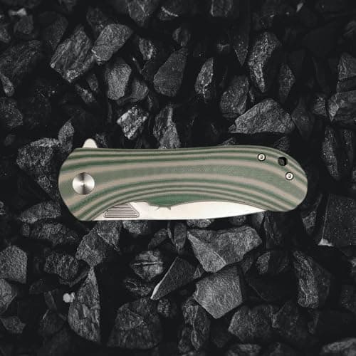 HUAAO Assisted Opening 8Cr13MOV Pocket Knife, 8.3in Folding EDC Knife with G10 Handle