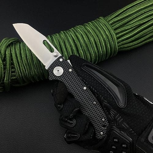 Shark Lock Folding Pocket Knife, 2.8” 8Cr13MoV Blade, Grivory Handle, Camp & Hunt