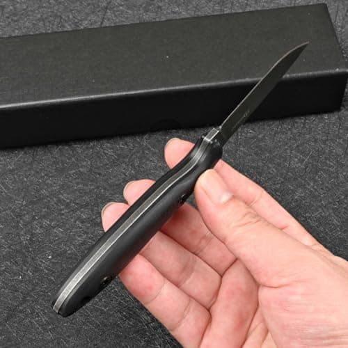 DC53 Steel Tactical Fixed Blade Knife with Kydex Sheath for Men EDC (Black G10 Handle)