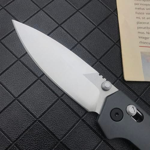 7.9" Axis Lock Pocket Knife, 8Cr13Mov Blade, Aluminum Handle, EDC Knife for Men and Women (Grey)
