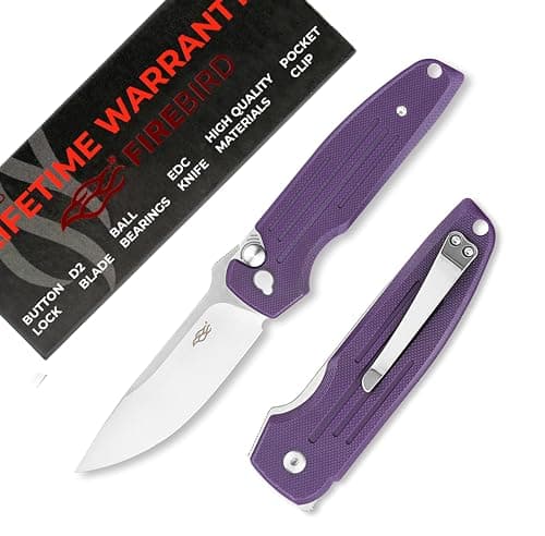 Firebird GANZO FH926-PL Sturdy Pocket Knife, D2 Steel, G10 Handle, Purple