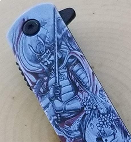Falcon Folding Pocket Knife with Japanese Art Design Handle — Demon-02