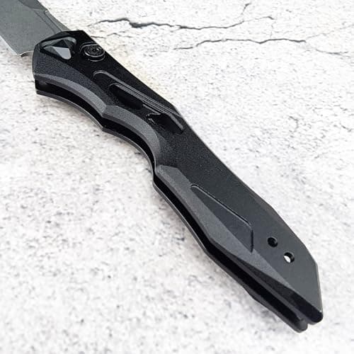 HUAAO SpeedSafe Folding Knife with 3.5in D2 Blade and Aluminum Handle - Perfect Everyday Carry for Camping and Gifts for Men