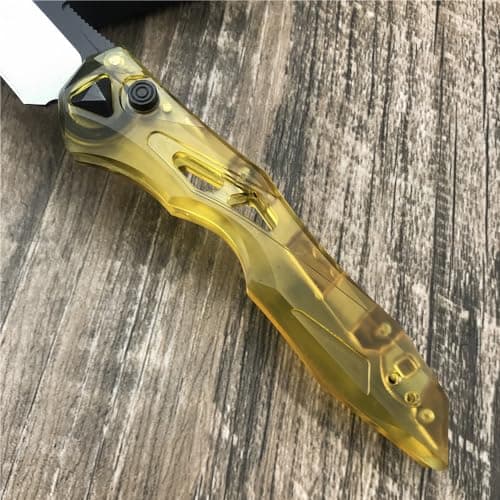 8 Inch D2 Blade Folding Knife with Button Lock and PEI Handle