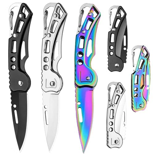 3 Pack Stainless Steel Pocket Knife, Self Defense & Outdoor Tool for Men & Women