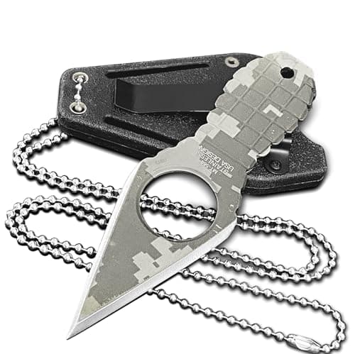 Ultra Small Fixed Blade Black Neck Knife for Men Tactical Outdoor Camp Knives — Green