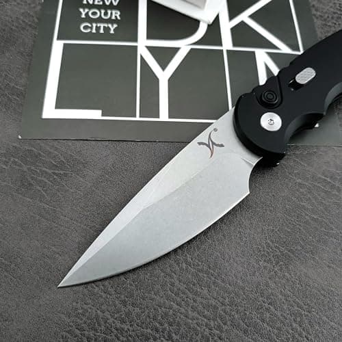 HUAAO 7.5” Assisted Opening Folding Pocket Knife with 2.8” D2 Blade and Aluminum Handles for EDC