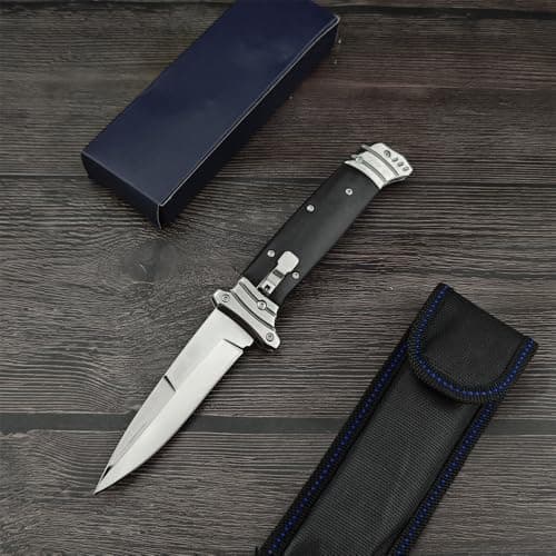 Goshawk 8.7" Assisted Opening Knife, Men's Survival Tool, Wenge Wood Handle