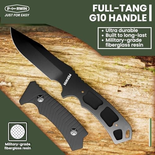 Bushcraft Survival Fixed Blade Knife D2 Steel G10 Handle