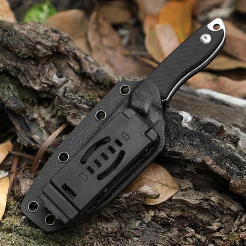 EDC D2 Steel 7-Inch Tactical Knife with Kydex Sheath and Clip Lock