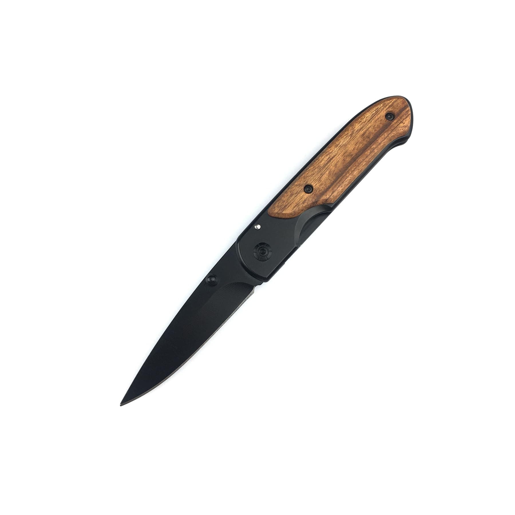 HUAAO Assisted Opening 7in Folding Knife, 5Cr13Mov Wood Blade, EDCPocketclip