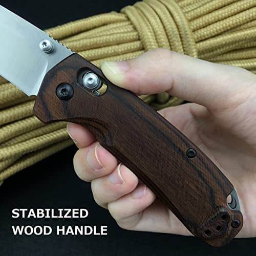 Axis Lock North Fork 15031-2 Manual Knife, 2.8" D2 Steel, Wood Handle, EDC Folding Knife