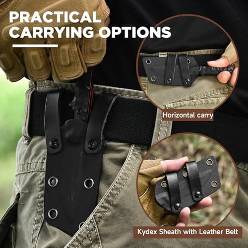 7.08" Full Tang 5Cr13moV Stainless Steel EDC Knife with Kydex Sheath, Men's Neck Knife Gift