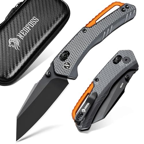 NedFoss Nile CrocodilePocket Knife, 2.95" 14C28N Steel Blade, Axis Lock, EDC Knife — Black