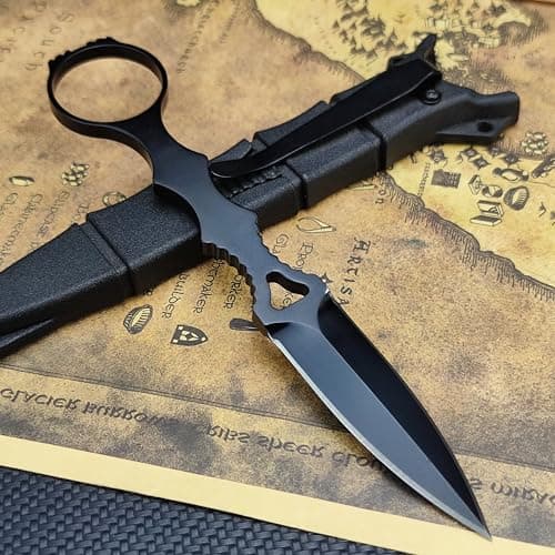Socp Dagger EDC Tactical Fixed Blade Knife with Sheath and Clip