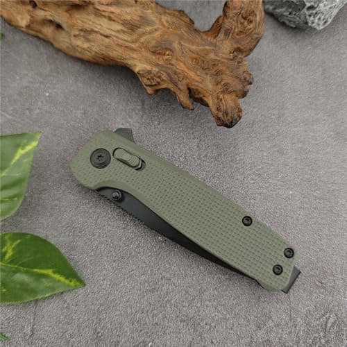 3 Blade 440C Steel Foldable Knife with Lock, Flipper Camp Defense Tools