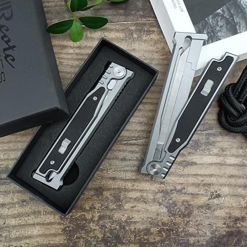 9 EDC Pocket Knife with D2 Steel Blade and G10 Handle for Men