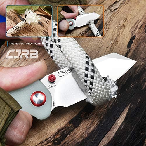 CJRB Maileah G10 Handle Folding Knife, 2.39" AR-RPM9 Blade, Natural Green for Men Outdoor Survival