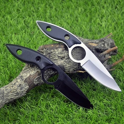 Omesio 6.69 Inch Tactical Mini Hunting Knife, Black EDC Outdoor Gift