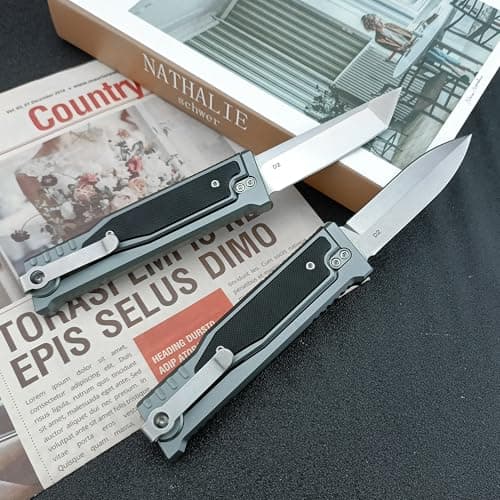 Pocket Carrot Knife 7.6 with D2 Steel Blade and Aluminum Handle - Tactical Folding Knife for Men