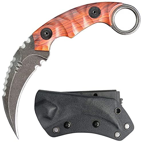 Ccanku C1691 D2 Steel Fixed Blade Knife, G10 Handle, 4 Inches, Outdoor & Camping EDC Tool, Kydex Sheath — Rosewood