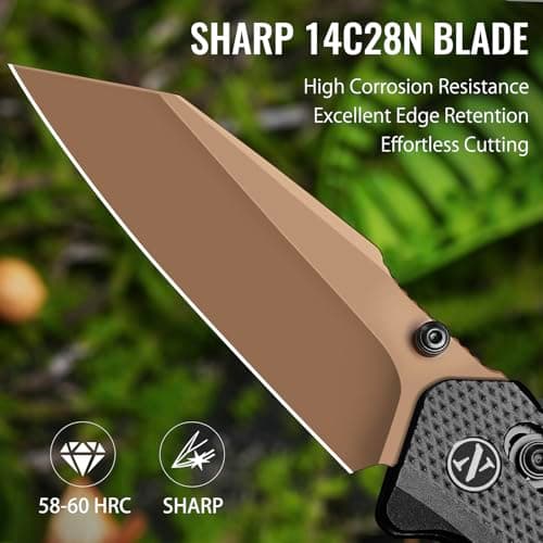 NedFoss Nile CrocodilePocket Knife, 2.95" 14C28N Steel Blade, Axis Lock, EDC Knife