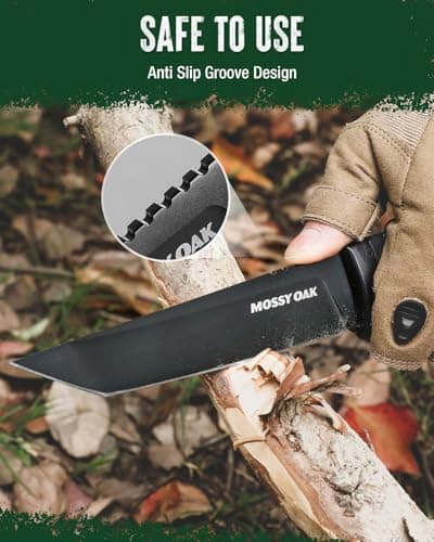 Mossy Oak 14C28N Full Tang Tanto Knife for Survival, Hunting, and Outdoor Use