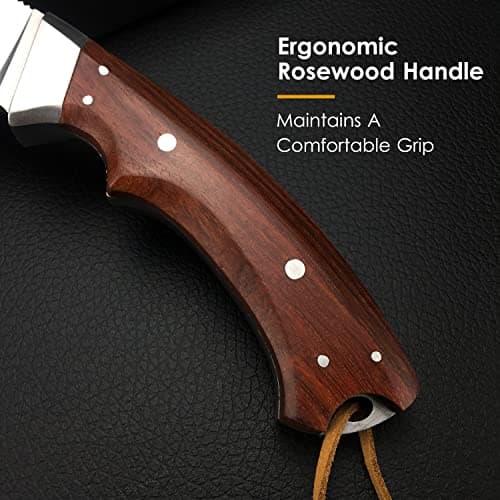 Survival Knife for Outdoor Enthusiasts: HUAAO EDC Fixed Blade Bushcraft Knife