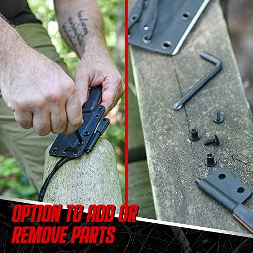 Holtzman's Gorilla Survival Redline Fixed Blade Hunting Knife with Ferro Rod and Sheath
