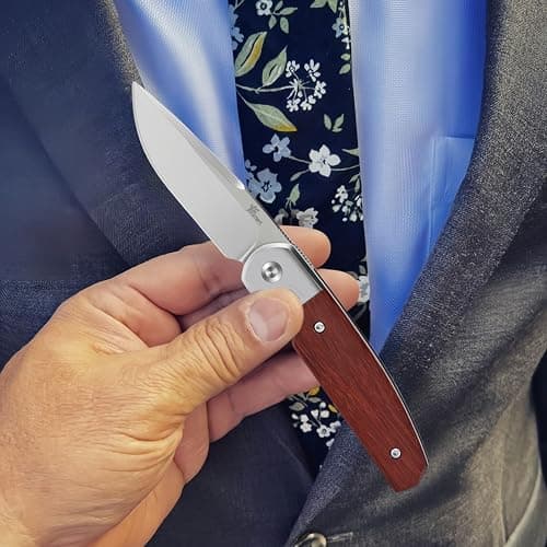 Handcrafted D2 Steel Folding Pocket Knife with Sturdy Wooden Handle – Ideal for Camping, Hunting, Hiking & EDC