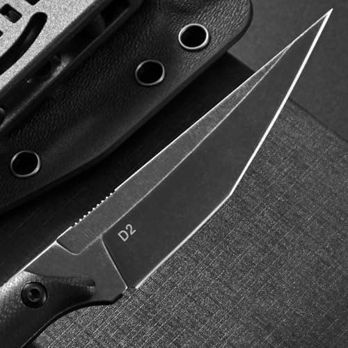 Ccanku C1140 D2 Blade G10 Handle Knife for Outdoor, Survival, Hiking, Camping (Black)