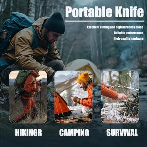Portable 440C Steel Fixed Blade Knife with Kydex Sheath