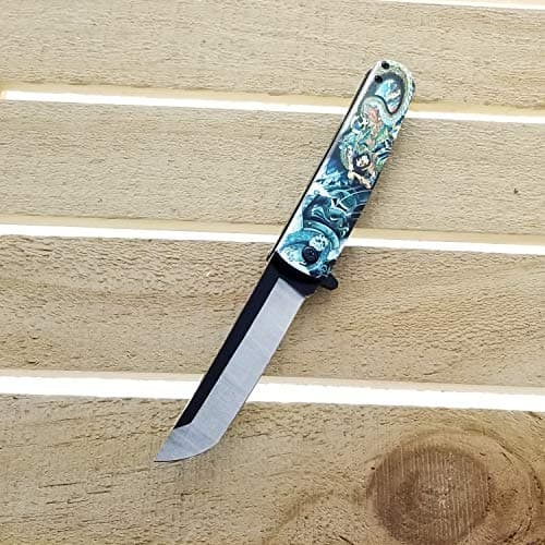 Falcon Folding Pocket Knife with Japanese Art Design Handle