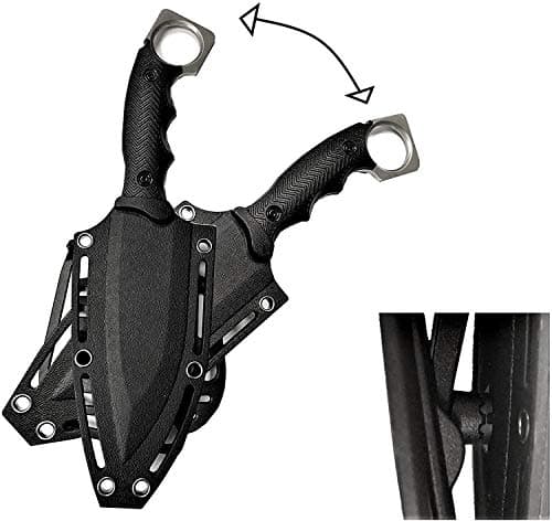 KCCEDGE Best Tactical Knife - Fixed Blade, Razor Sharp Edge, Camping & Survival Gear (Black)
