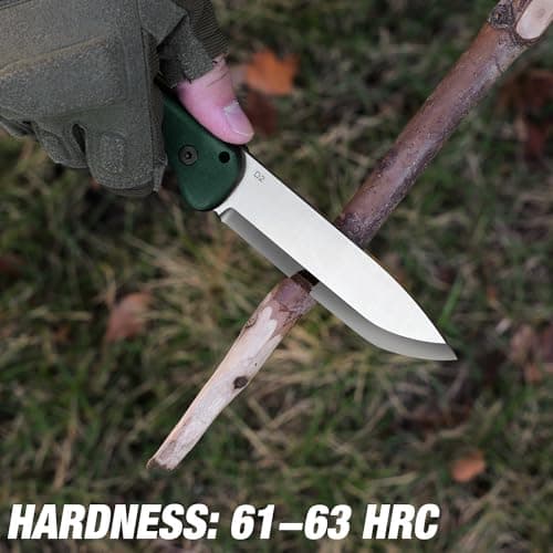 FLISSA 9" D2 Steel Hunting Knife for Camping & Outdoor, Christmas Gift