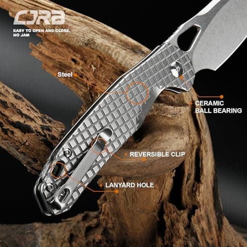 CJRB AR-RPM9 Steel Fracture Folding Knife, Button Lock, EDC, Tactical, Camping Gift (J1931)