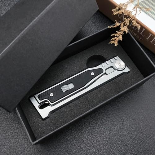 Tactical Locking Pocket Knife, D2 Steel Blade, T6 Aluminum Inlay, G10 Handle, Camping Knife for Men & Women