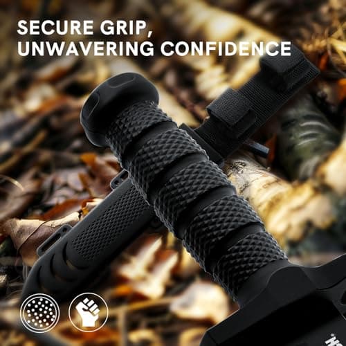 12-inch Dispatch Fixed Blade Hunting Knife, Survival Bowie for Men, Non-Slip Handle, Bushcraft Outdoor Camping