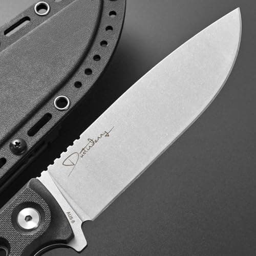 Gtkii Black Fixed Blade Knife AUS-8 Steel, Full Tang, Nylon Fiberglass Handle, EDC Tool for Outdoor Adventure