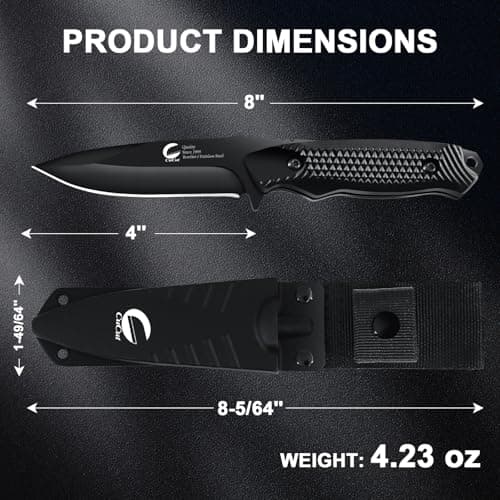 EDC 4-Inch High Grade Stainless Steel Survival Knife for Carving, Camping, Fishing, and More