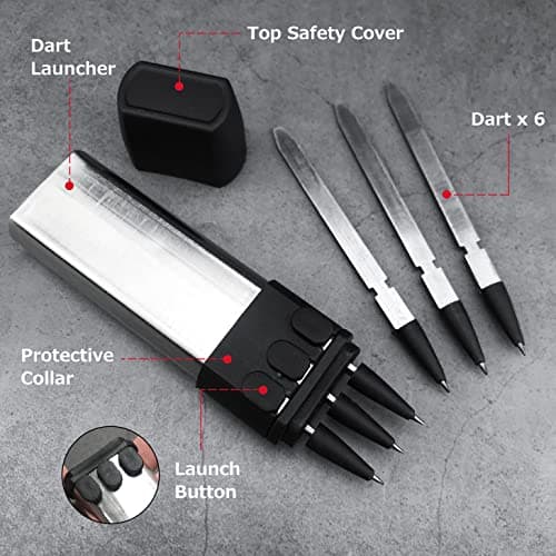 HUAAO Stainless Steel Ballistic Dart Launcher: Accurate Shooting up to 16ft - Ideal for Hunting, Camping, Self-Defense & Gifts for Men