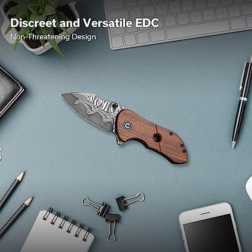 CIVIVI Gordo Folding Pocket Knife, 2.51" Damascus Blade, Utility Knife C22018C-DS1